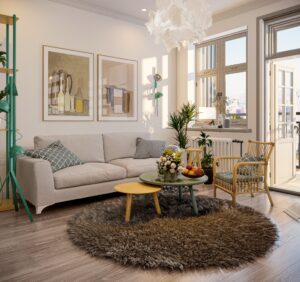 Tường phòng khách trước khi sơn hiệu ứng ánh kim